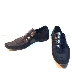 MAURI MENS GENUINE CROCODILE & SUEDE SHOES SZ 8.5
